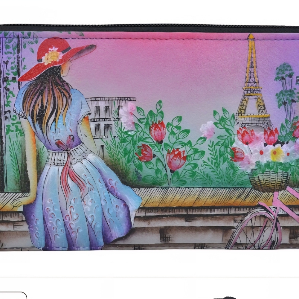 NWOT Colorful Anuschka Women's Wallet with Parisian Design